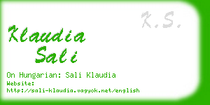 klaudia sali business card